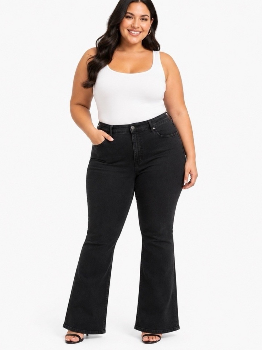 Torrid Bombshell Flare Black Flare Jeans 14 Stretch Boho Festival